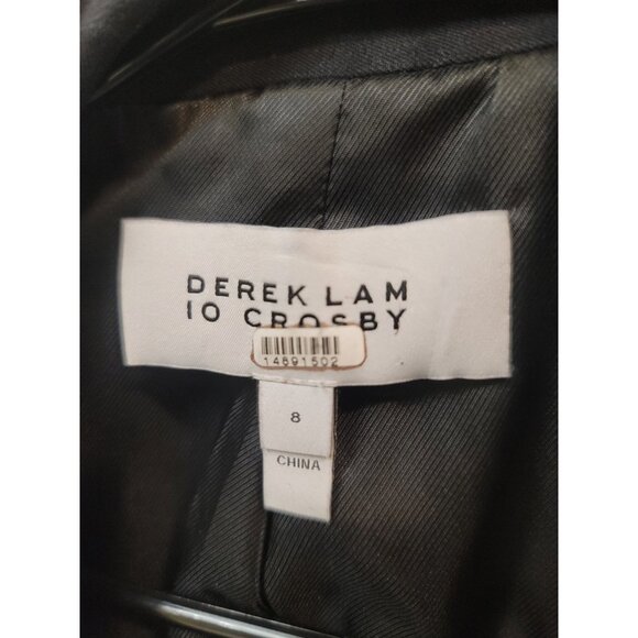 Derek Lam 10 Crosby Size 8 Sandra Double Breasted Slit Blazer Black - Picture 3 of 10